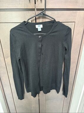 Old Navy Black Button-Front Women's Cardigan
